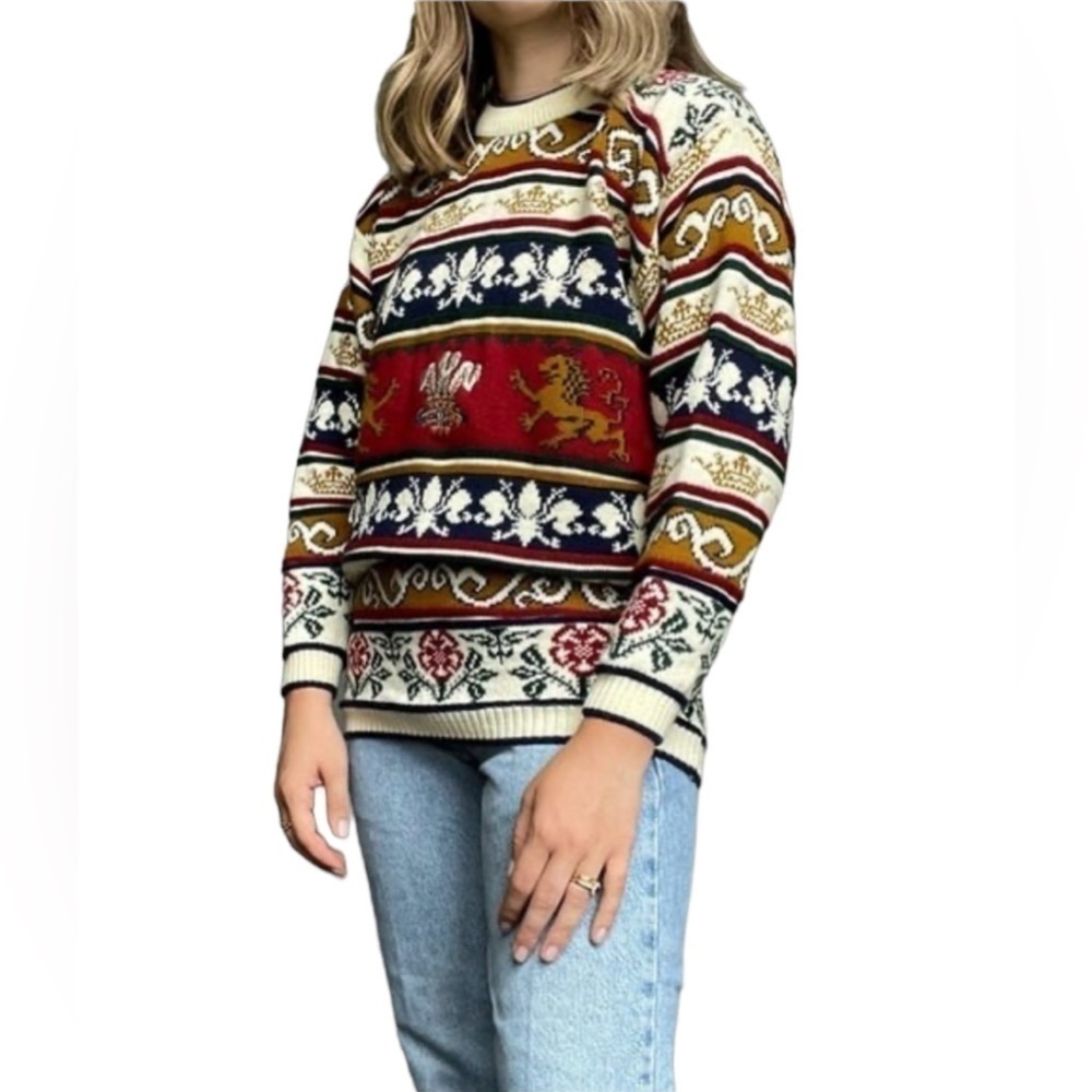 Natural brand Vintage 90s Prince of Wales Sweater Made in England - Picture 3 of 9